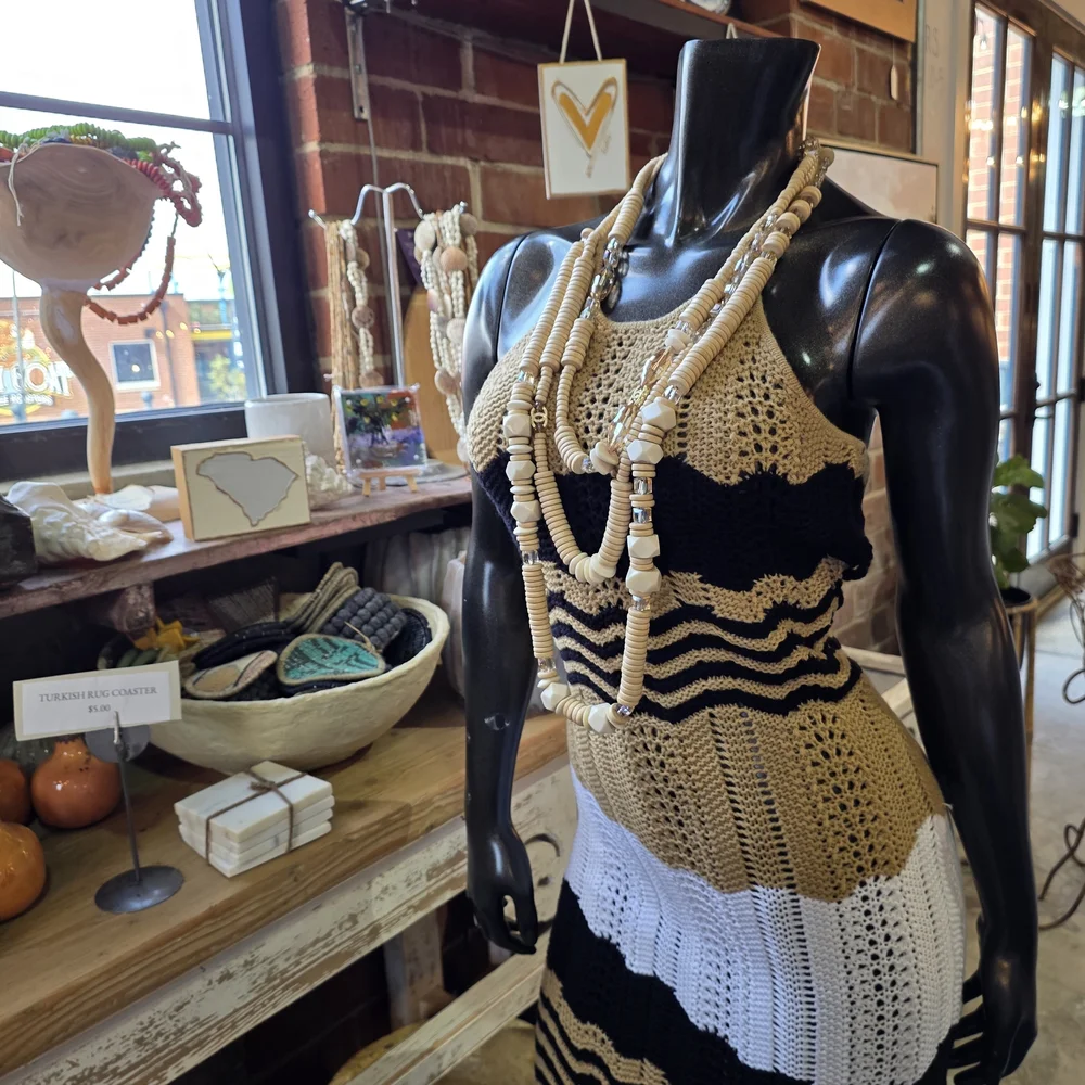 Horn, Crystals & Wood Necklace -Handcrafted By Pink Salt Designs - Picture 14 of 17